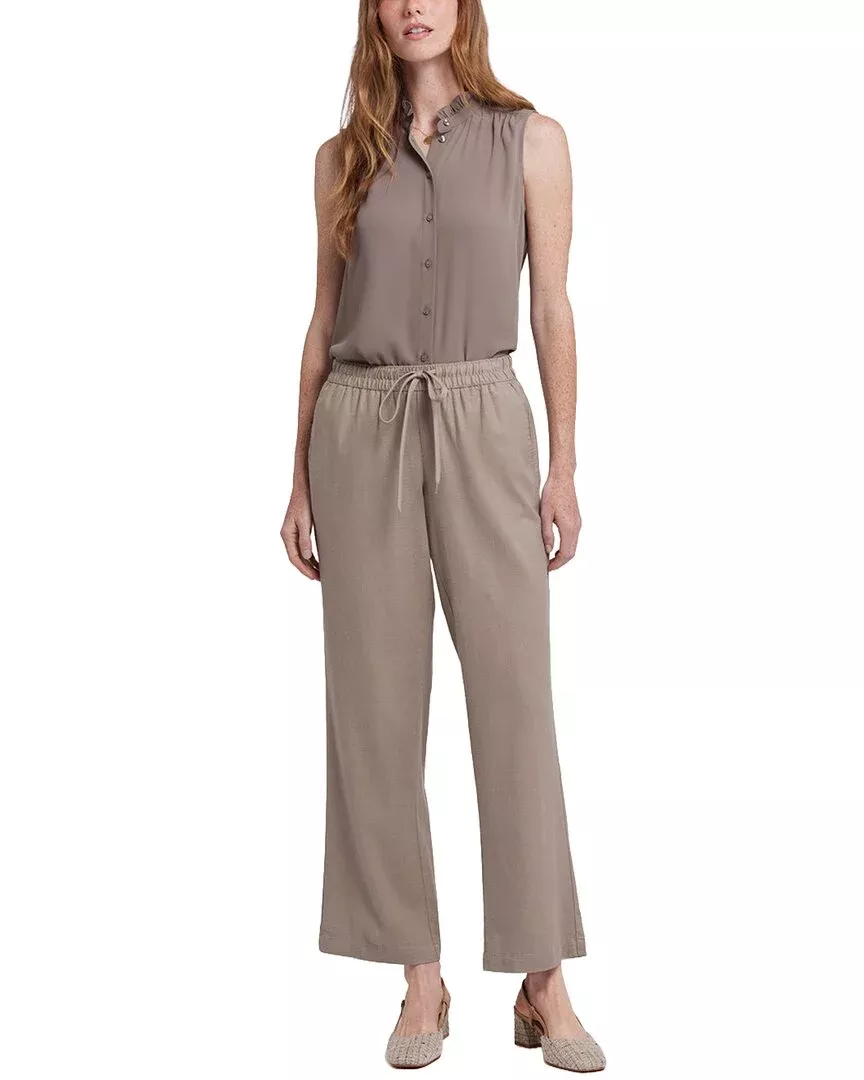 Nydj Relaxed Saddlewood Linen-Blend Pant Jean