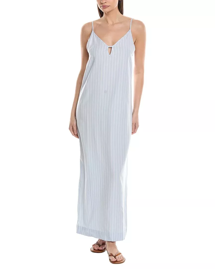 Onia V-Neck Linen-Blend Maxi Dress
