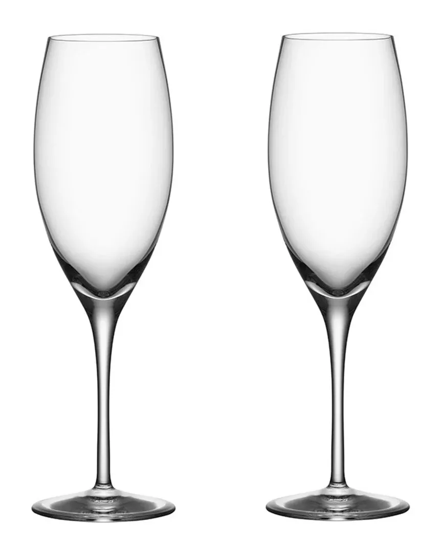 Orrefors Set Of 2 Premier Champagne Glasses