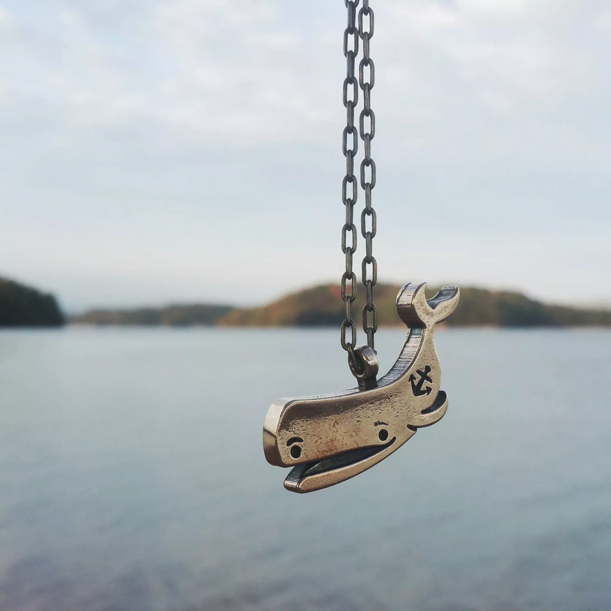 PEACE Old Soul Whale Necklace - Bronze