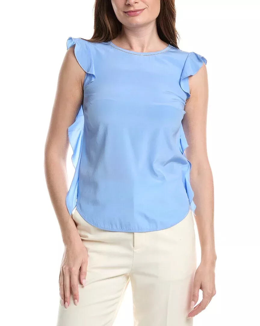 Peserico Silk-Blend Ruffle Top