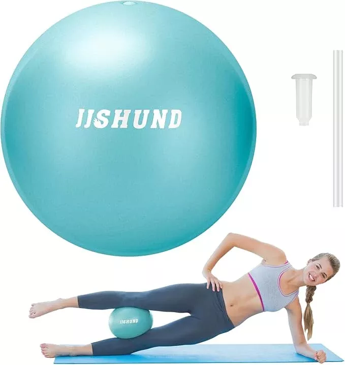 Pilates Ball, 9 Inch Small Exercise Mini Soft Workout Yoga Ball with Exercise Guide, for Home Gym Yoga, Pilates, Core Training, Workout, Balance, Stability