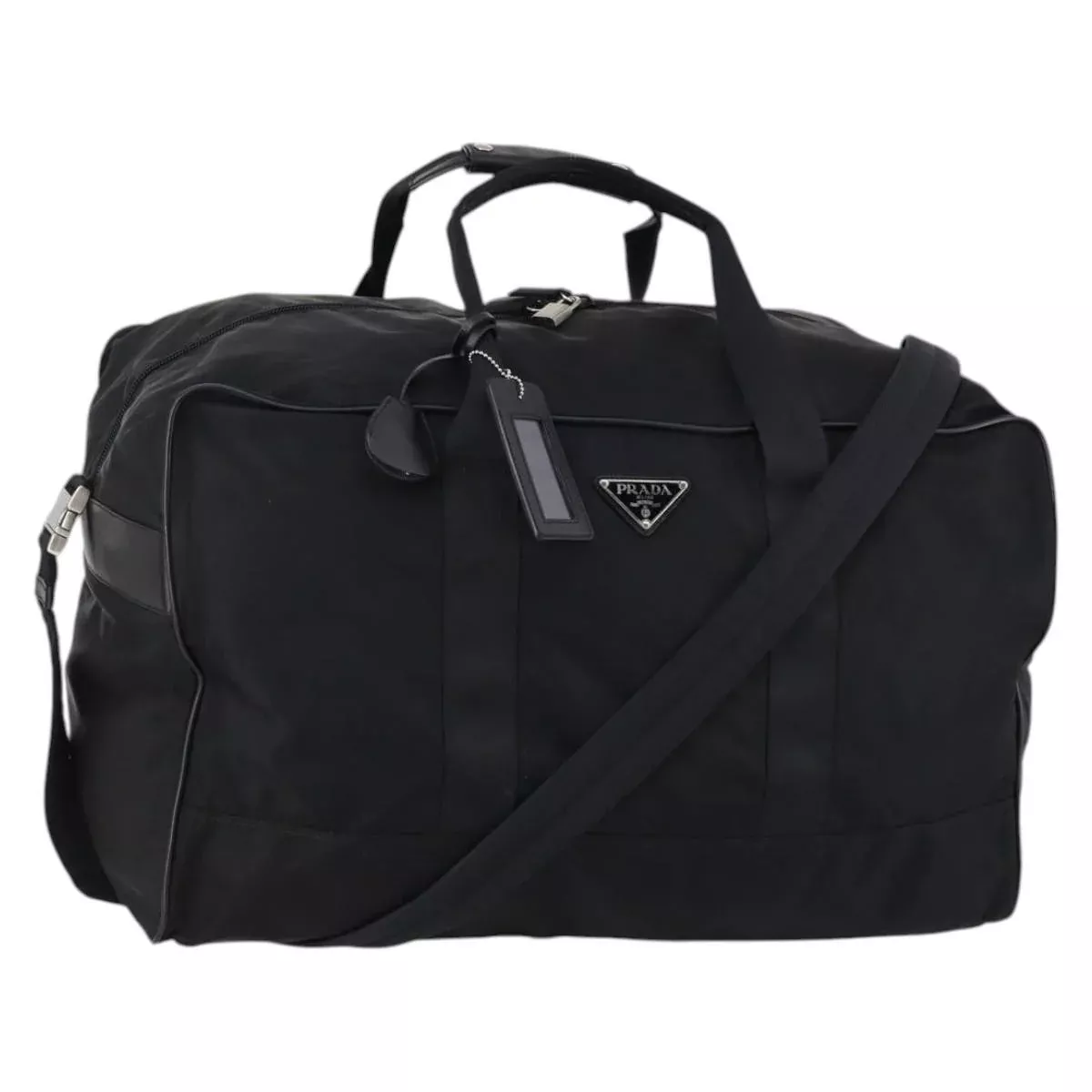 Prada Boston Bag Tessuto Black Nylon Bag (Authentic Pre-Loved)