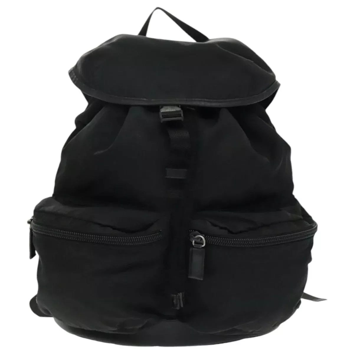 Prada Double Front Pocket Backpack Tessuto Black Nylon Backpack Bag (Authentic Pre-Loved)