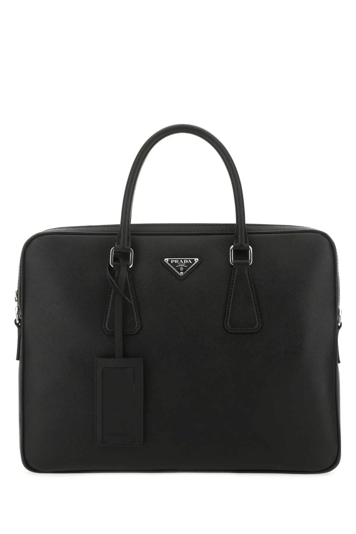 Prada Men Black Leather Brief Case