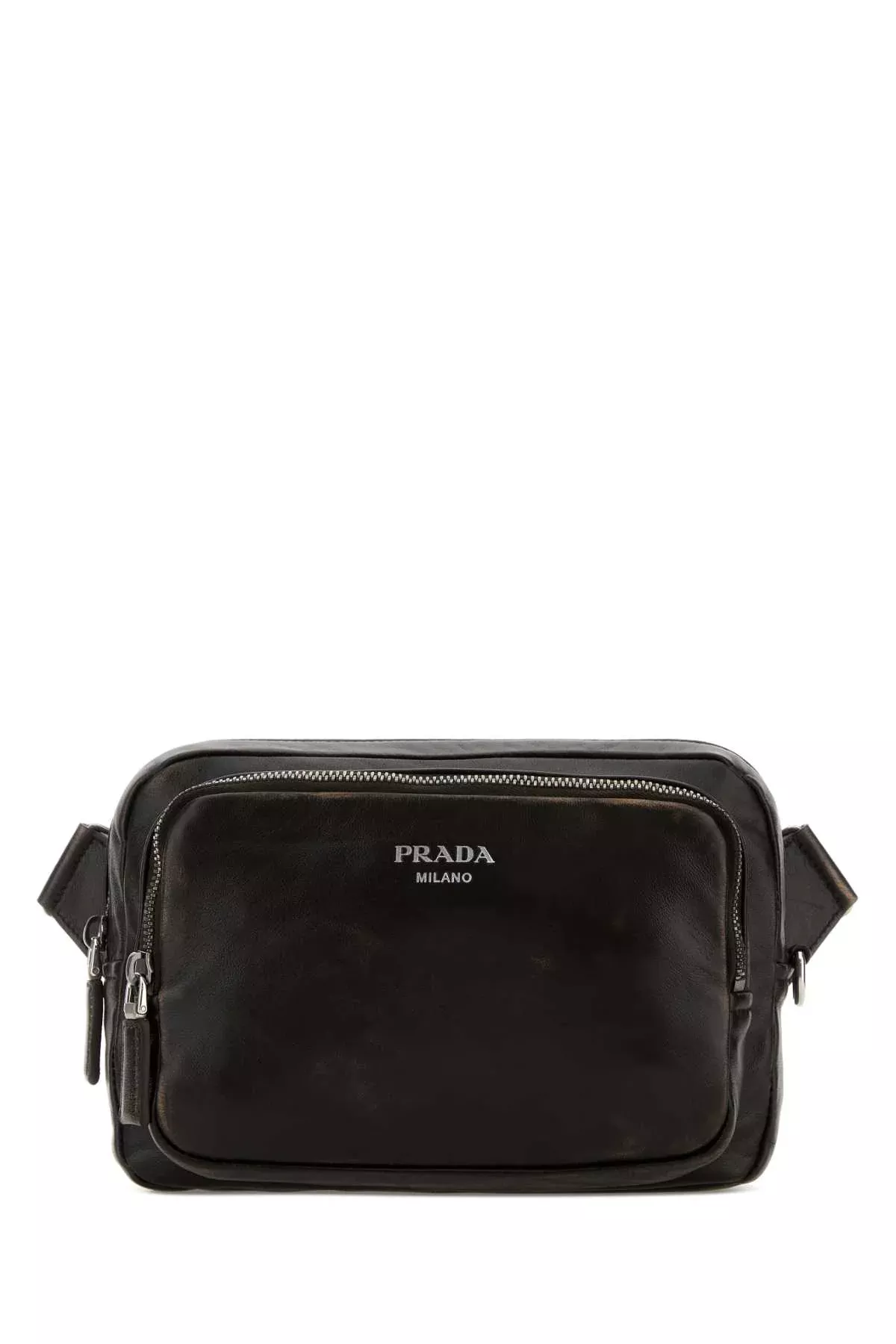 Prada Men Dark Brown Nappa Leather Crossbody Bag