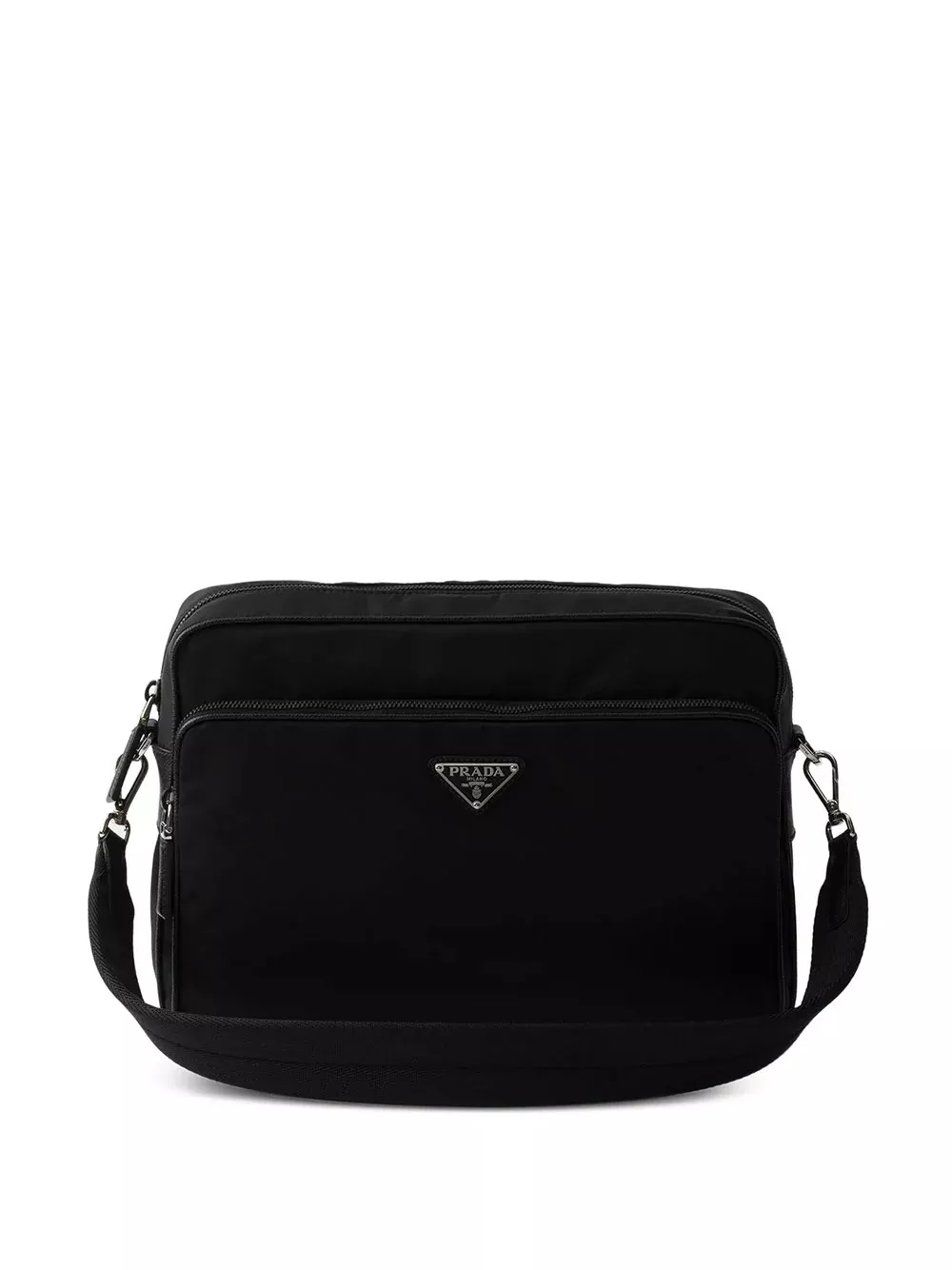 Prada Men Logo-Plaque Nylon Messenger Bag
