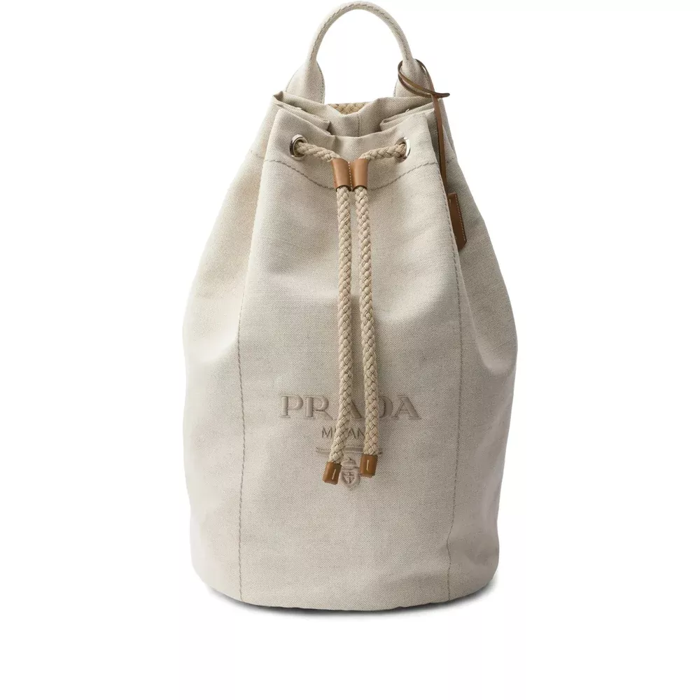 Prada Neutrals Backpacks Men