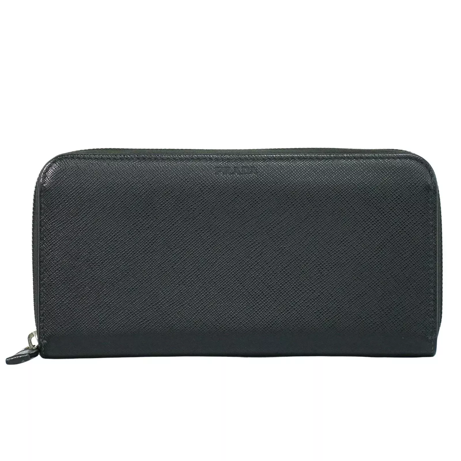 Prada Saffiano Wallet Leather Black Leather Wallets Accessory (Authentic Pre-Loved)