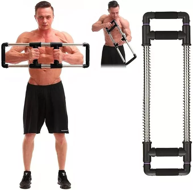 Push Down Bar Machine - Chest Expander at Home Workout Equipment, Arm Exerciser - Portable Spring Resistance Exercise Gym Kit for Home, Travel or Outdoors