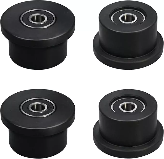Qty.4 Machined Wheels/Rollers Compatible Total Gym Replacement, Fits Models 1000,1100,1400,1500,1600,1700,1800,1900,Achiever,Force,Gold,Max,Platinum,Platinum Plus,Pro,Supra,Supreme,Ultima,Ultra,XLI