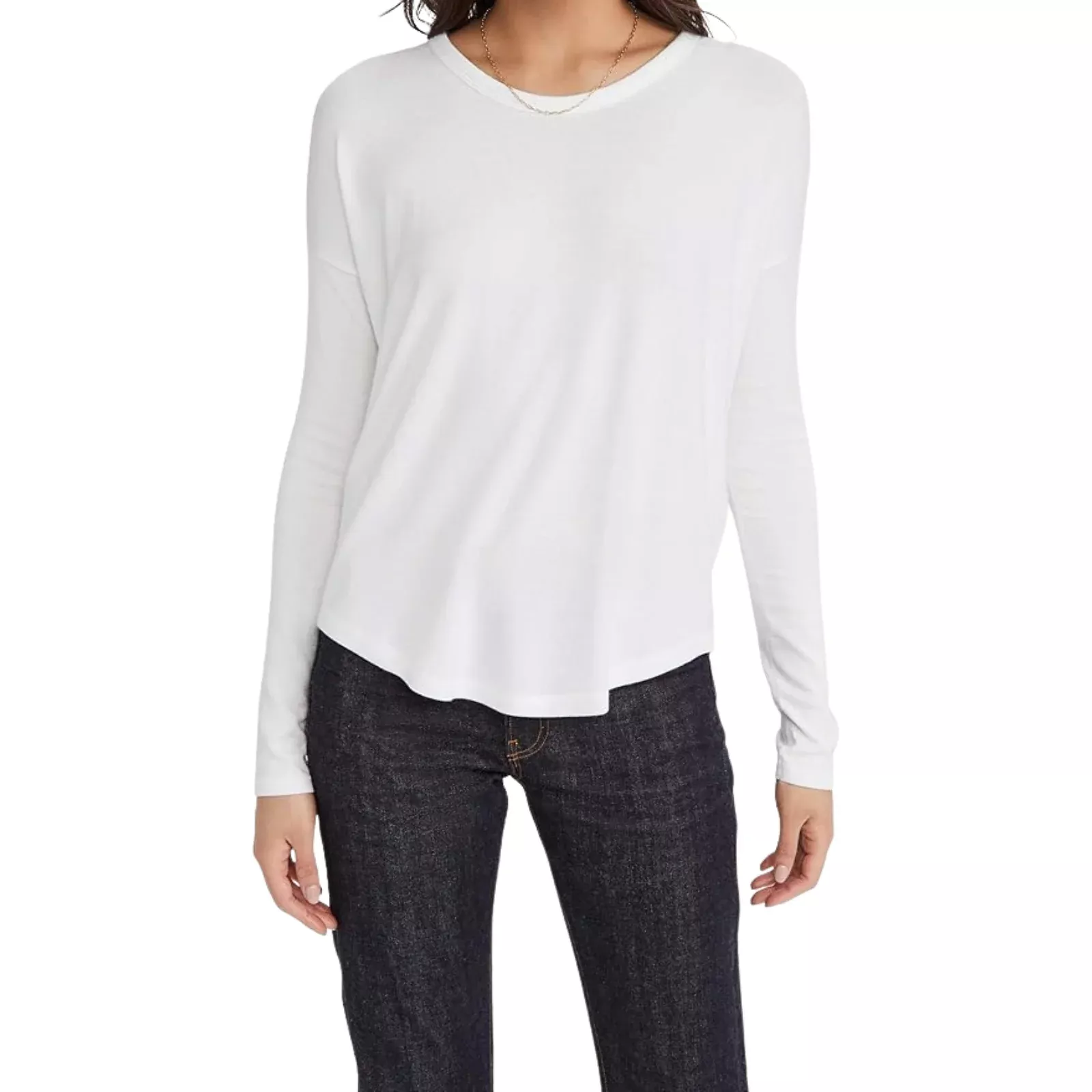 rag & bone Women's The Knit Long Sleeve Top, White