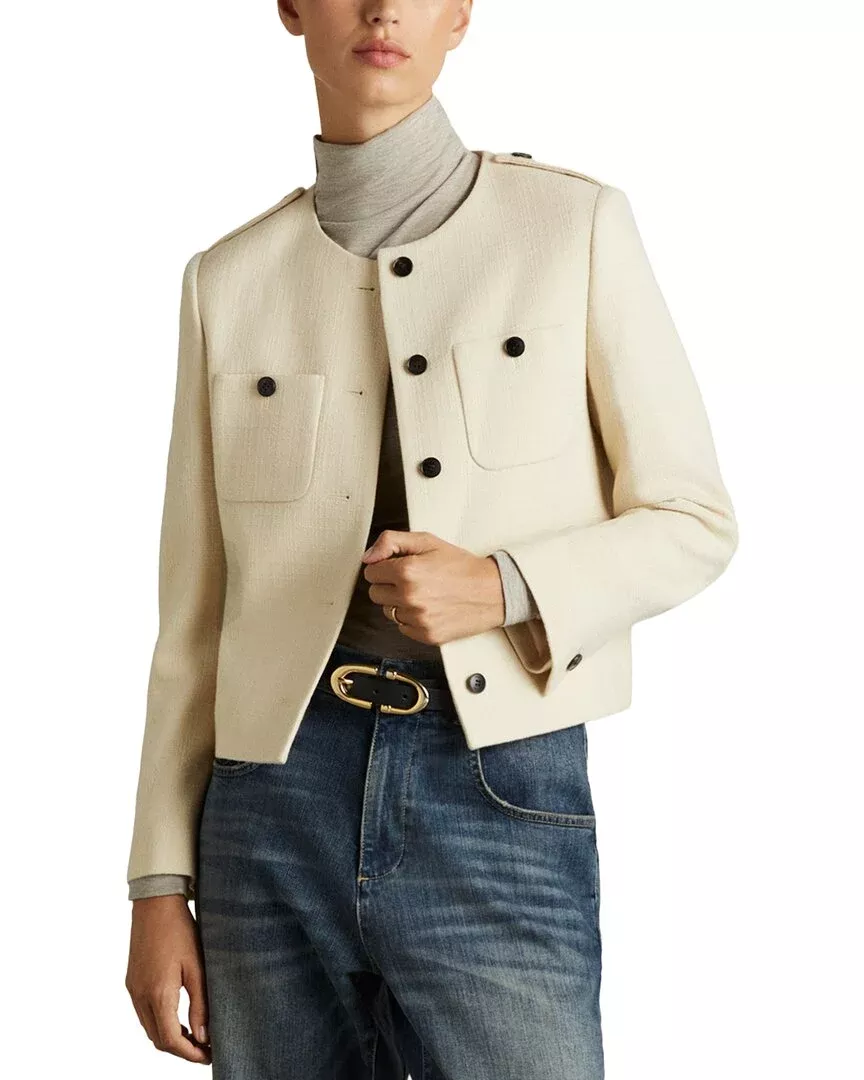 Reiss Blane Cropped Wool Jacket
