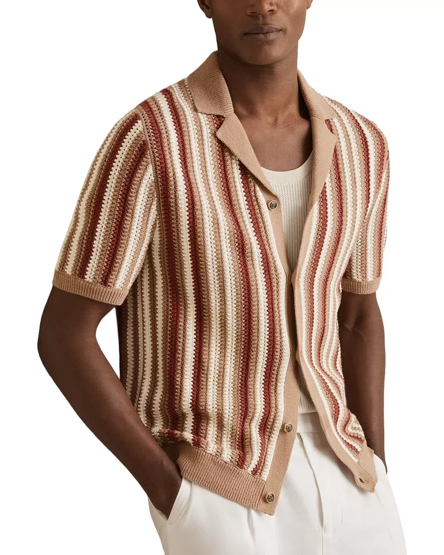 Reiss Carrington Cuban Button Front Top