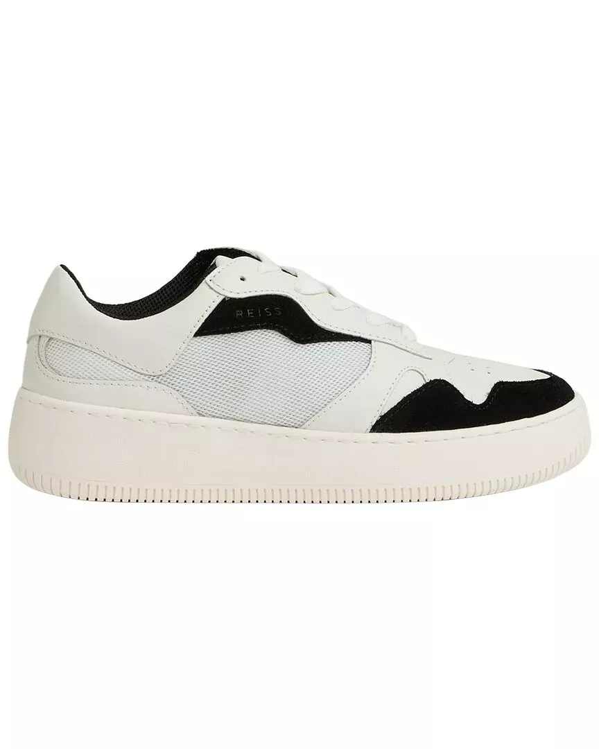 Reiss Ruth Leather & Suede Low-Top Trainer