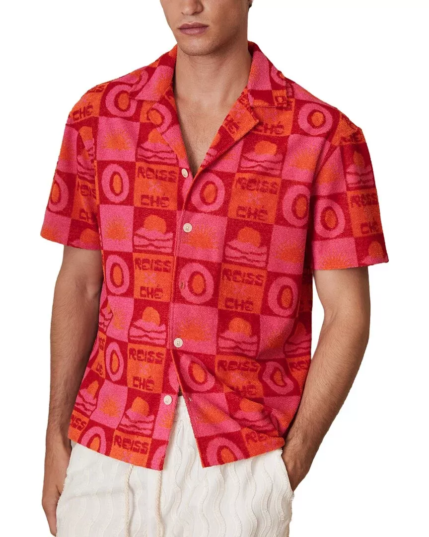 Reiss Saura Towelling Sunset Shirt