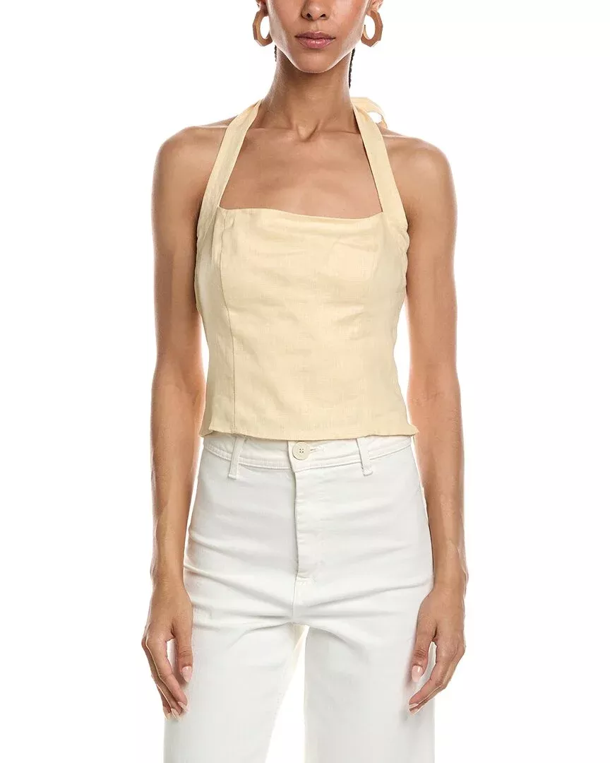 Reveriee Linen Halter Neck Top