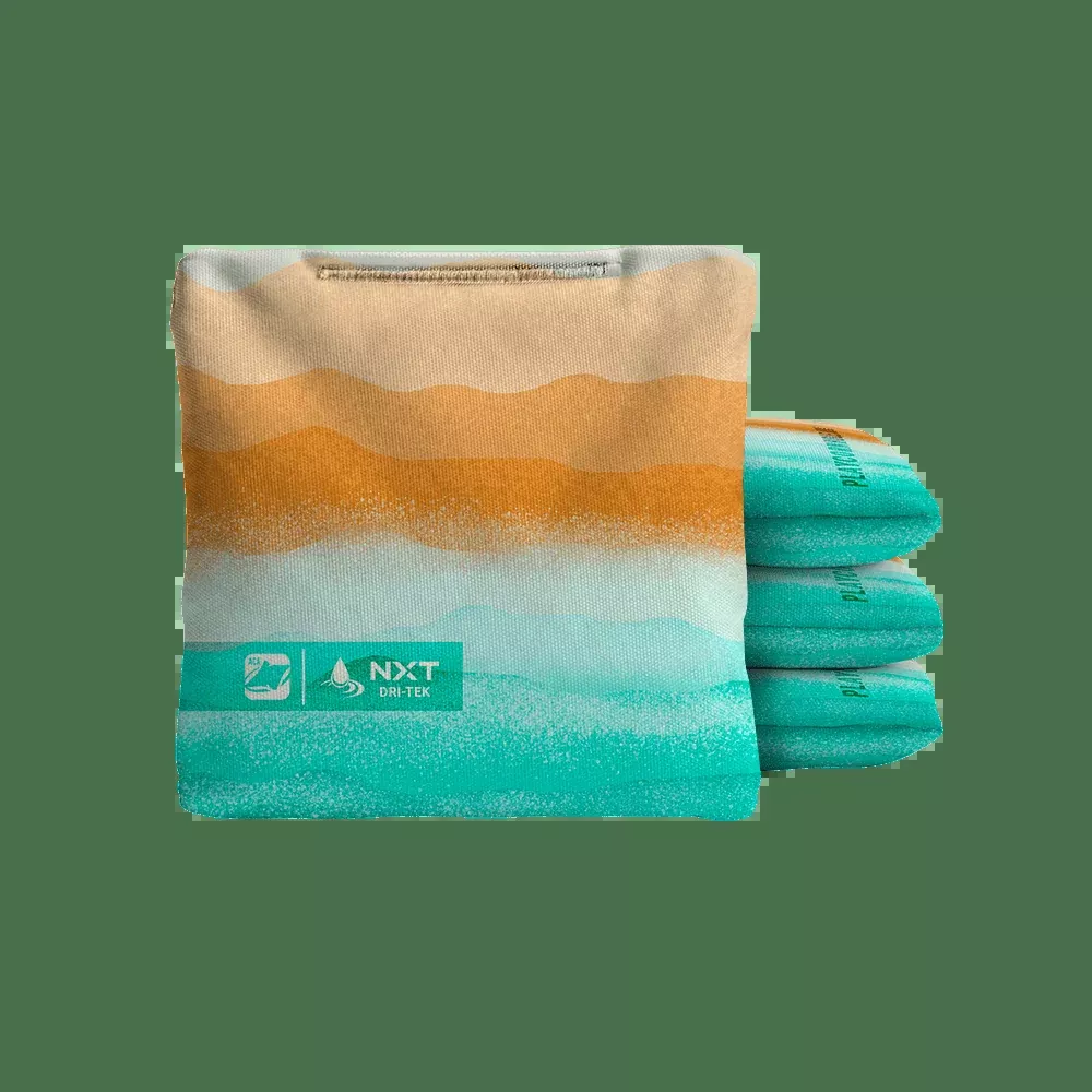 Rippling Stripes Orange Aqua NXT Dri-Tek Cornhole Bags