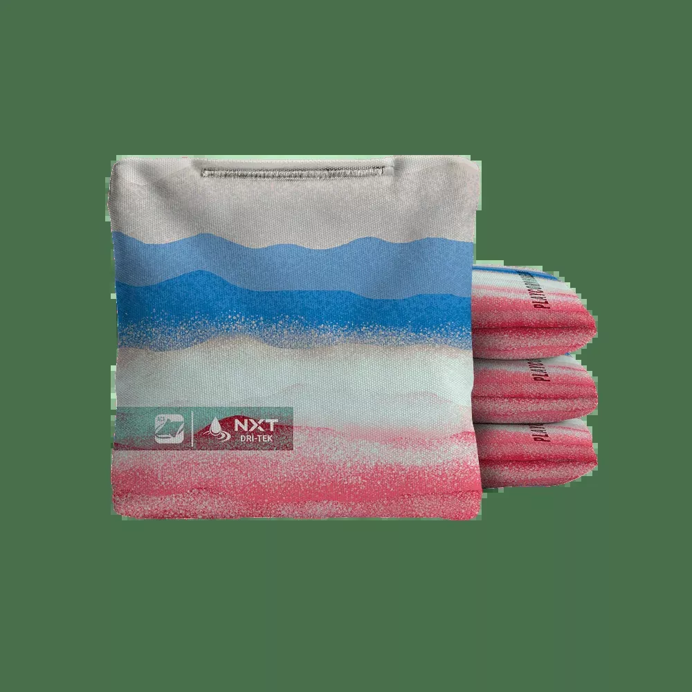 Rippling Stripes Red Blue NXT Dri-Tek Cornhole Bags