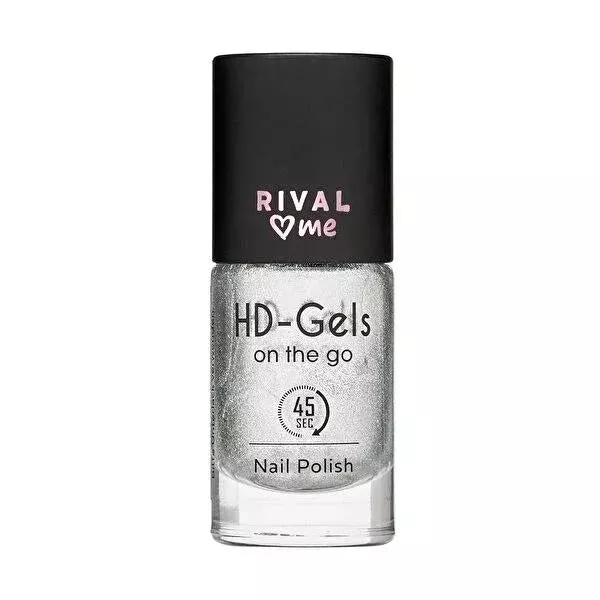 Rival Loves Me Silver Vibes Gel Effect Nail Polish: Quick Dry, High Coverage, One-Coat Metallic Shine