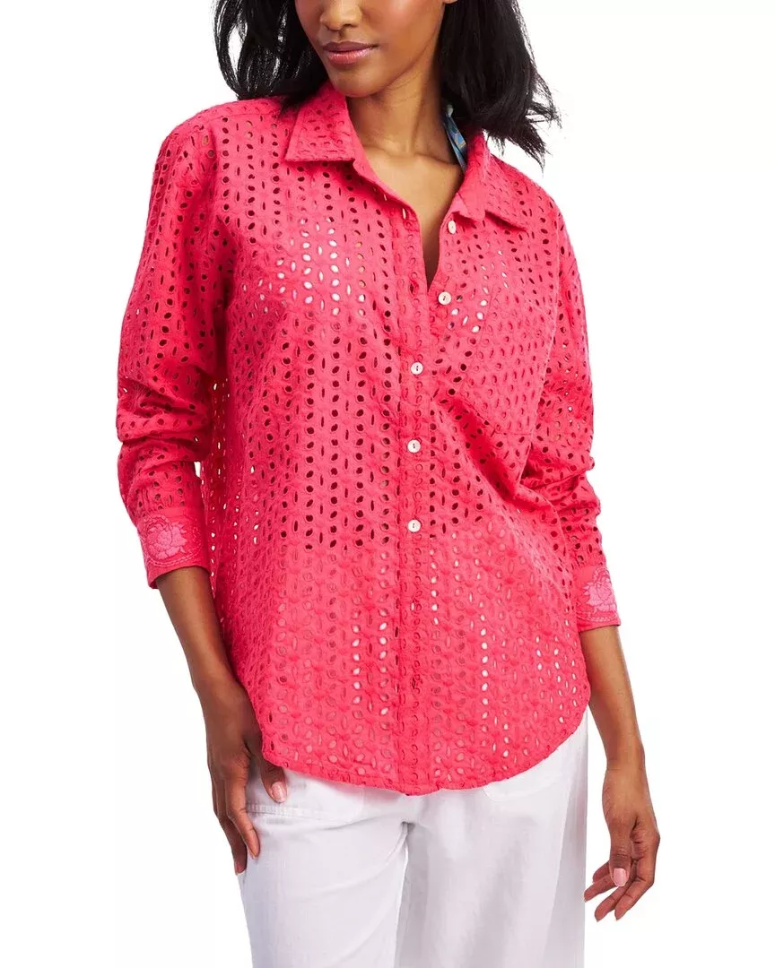 Roller Rabbit Malina Eyelet Boyfriend Shirt