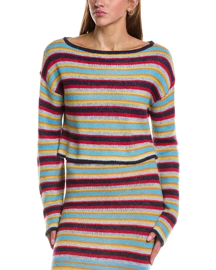 Rowing Blazers Stripe Long Sleeve Wool & Mohair-Blend Top