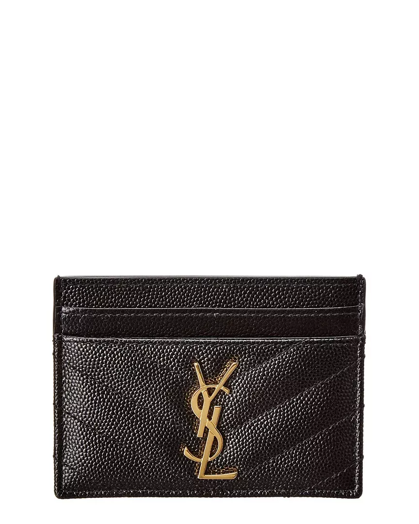 Saint Laurent Monogram Matelasse Leather Card Holder