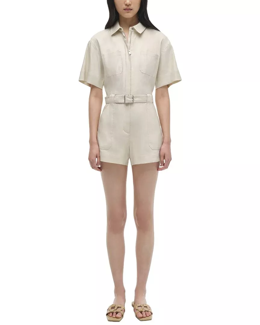 Simkhai Aspen Linen-Blend Romper