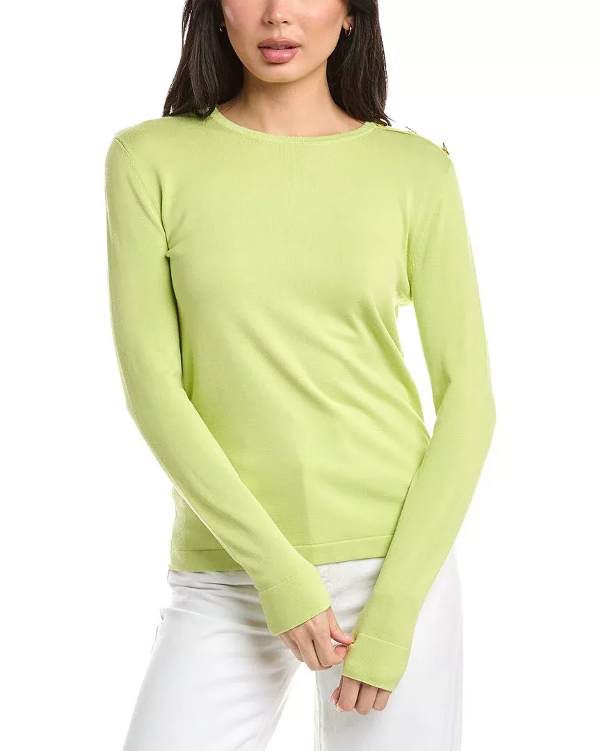 St. John Solid Jersey Knit Sweater