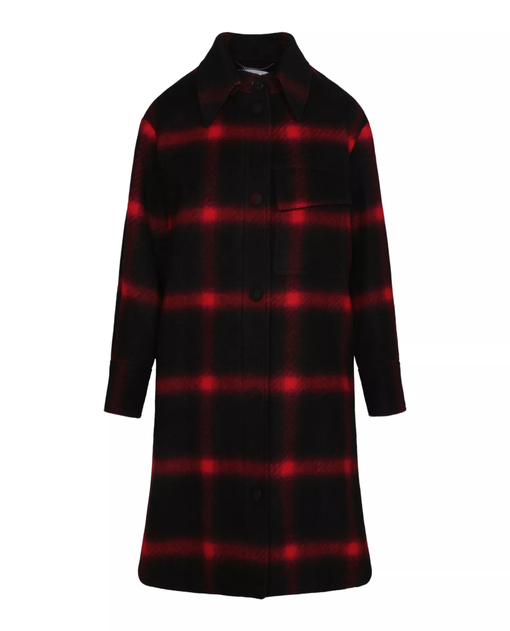 Stella McCartney Womens Double-Breasted Checked Coat