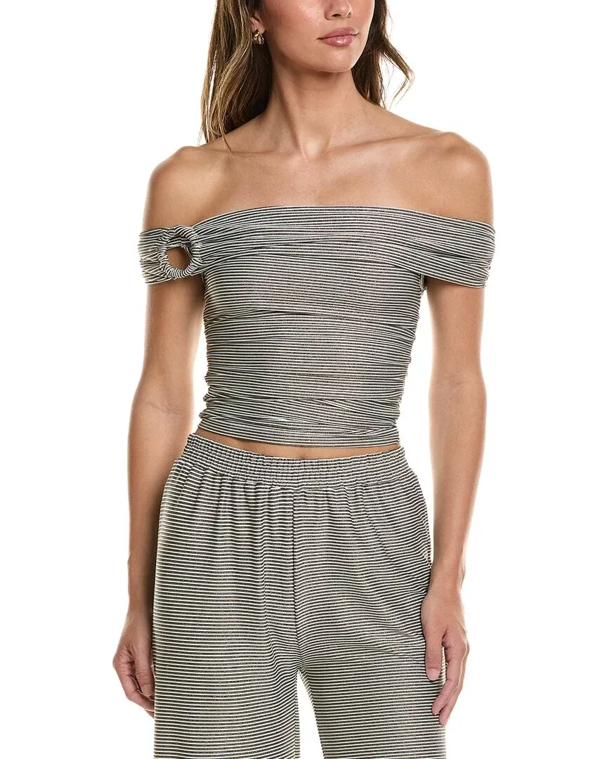 Surf Gypsy Lurex Rib Off-The-Shoulder Top