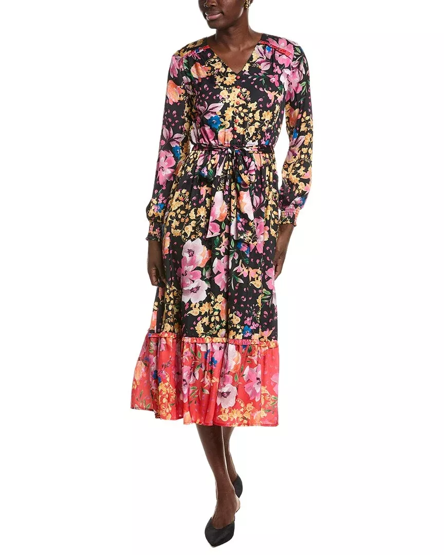 T Tahari Peplum Hem Maxi Dress