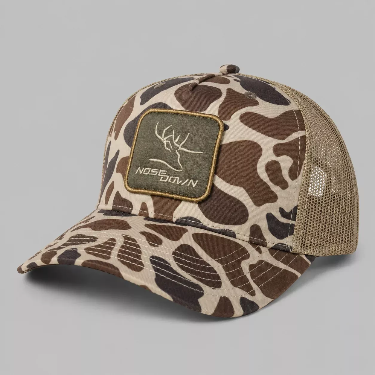 Tan Woven Duck Camo Trucker XL Size