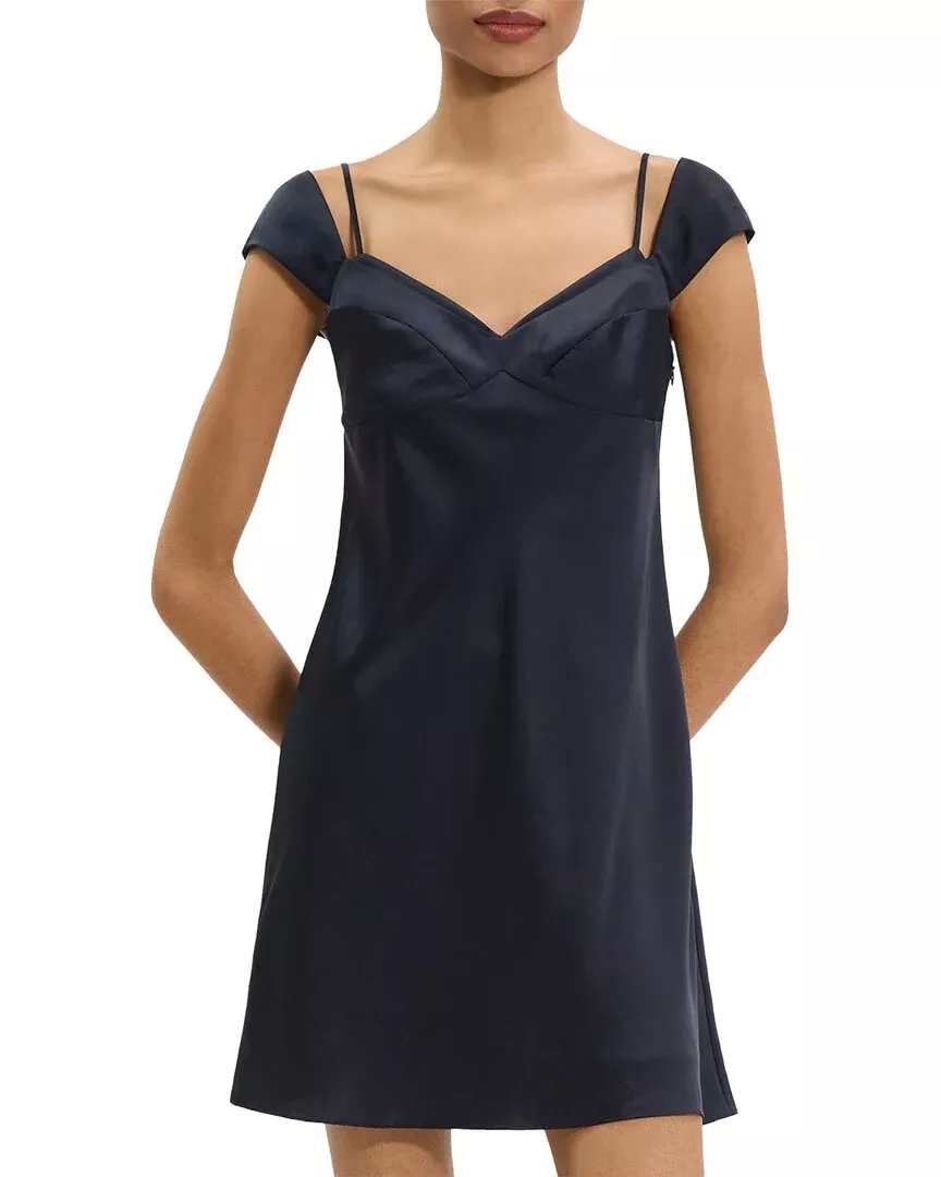 Theory Crushed Satin Cami Dress