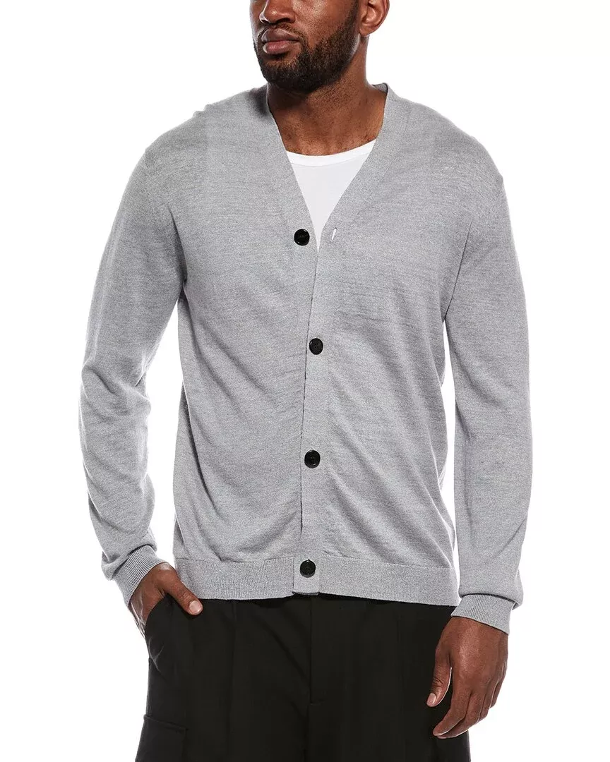 Theory Larus Corduroy Pacific Linen-Blend Cardigan