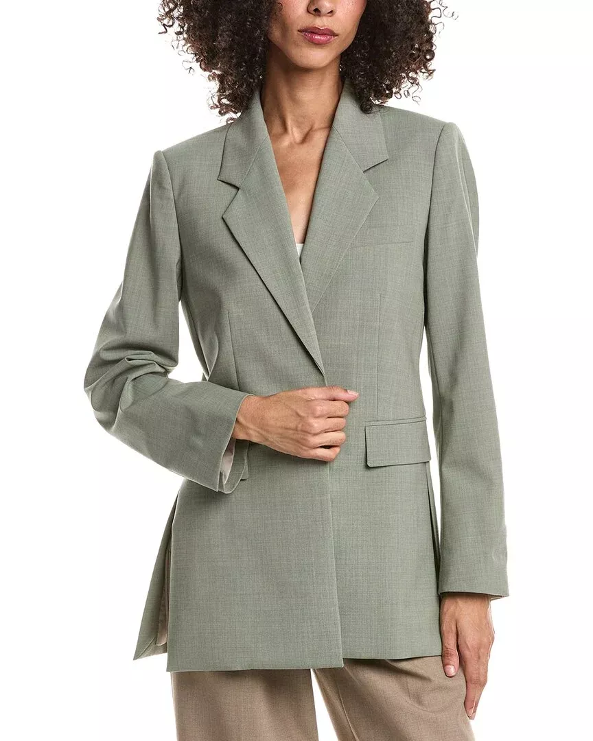 Theory Relaxed Slash Wool-Blend Blazer