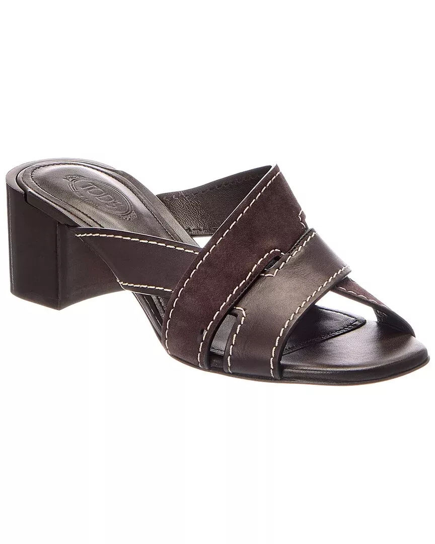 Tod's Leather & Suede Sandal