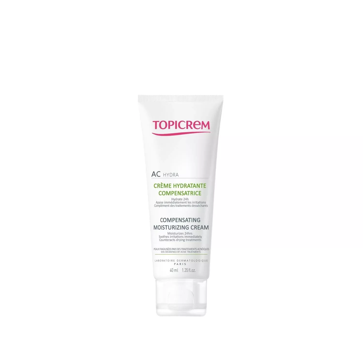 Topicrem AC Compensating Moisturizing Cream 40ml - Gentle Hydration for Acne-Prone Skin