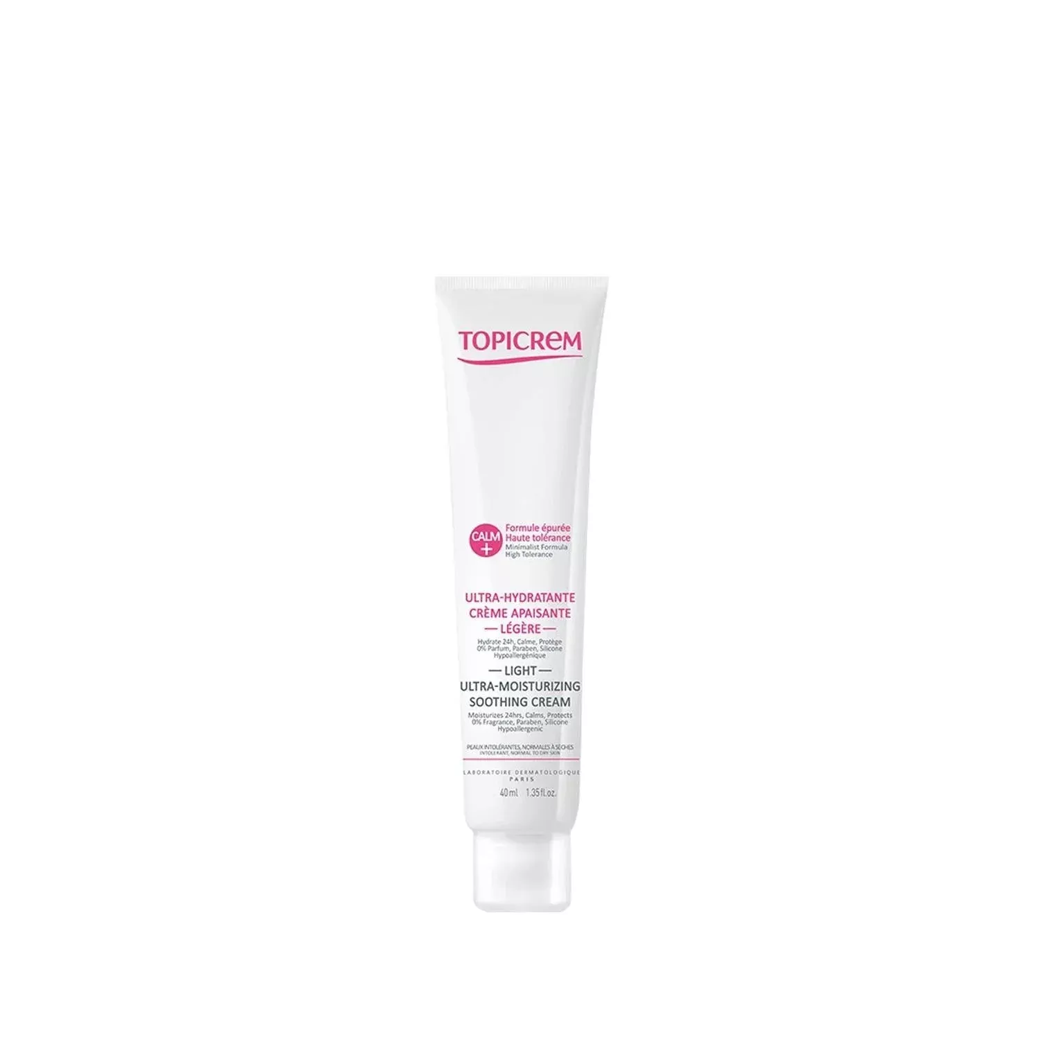 Topicrem Calm+ Ultra Moisturizing Soothing Cream: Lightweight Relief for Sensitive Skin | Dermatologically Tested, Hydrating, Calming - 40ml