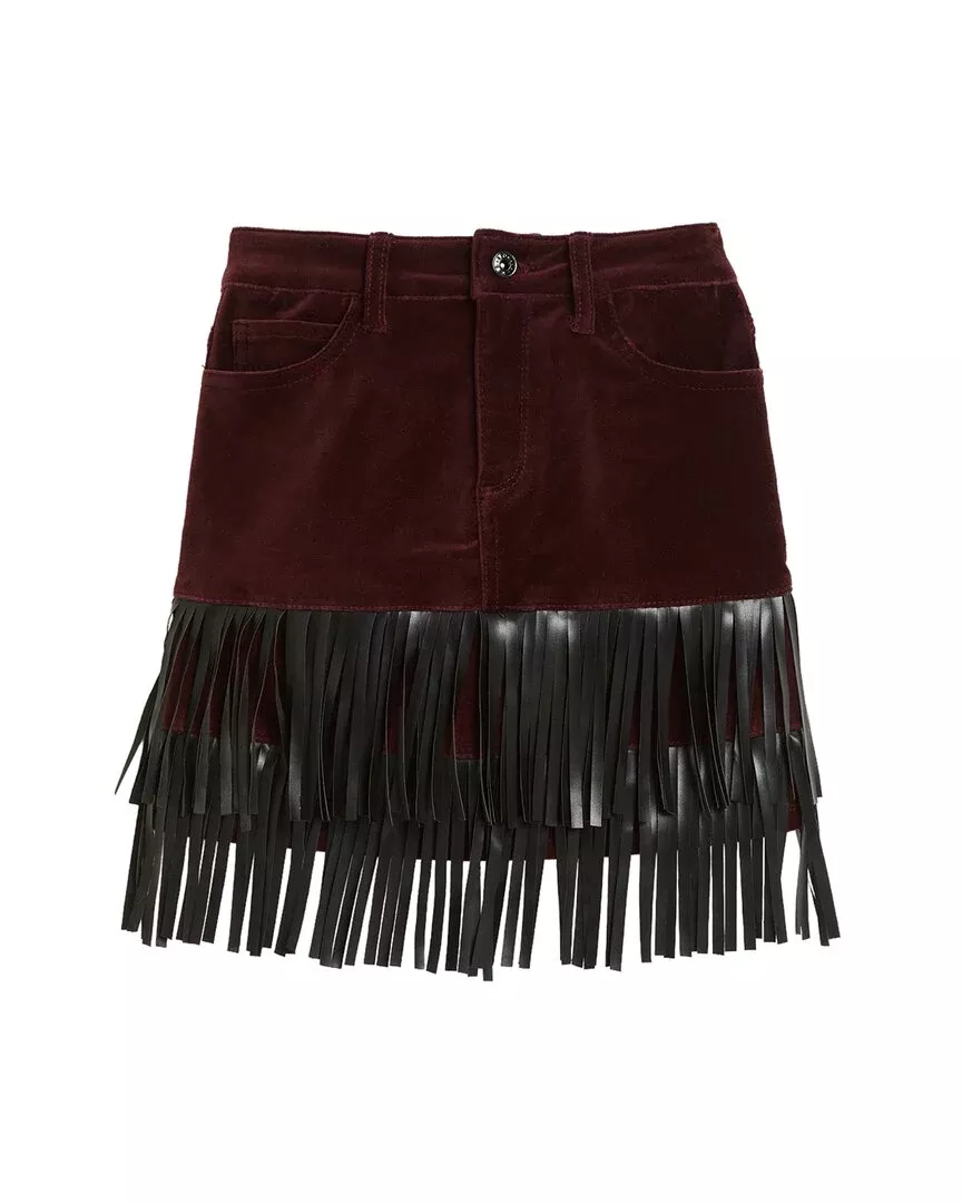 Tractr Jeans Fringe Mini Skirt