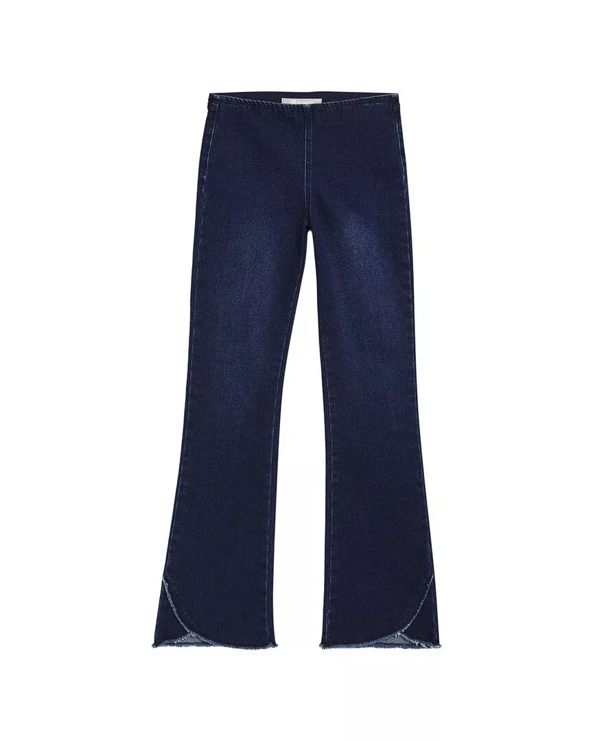 Tractr Jeans Mid Rise Clean Front Pull-On Flare Jean