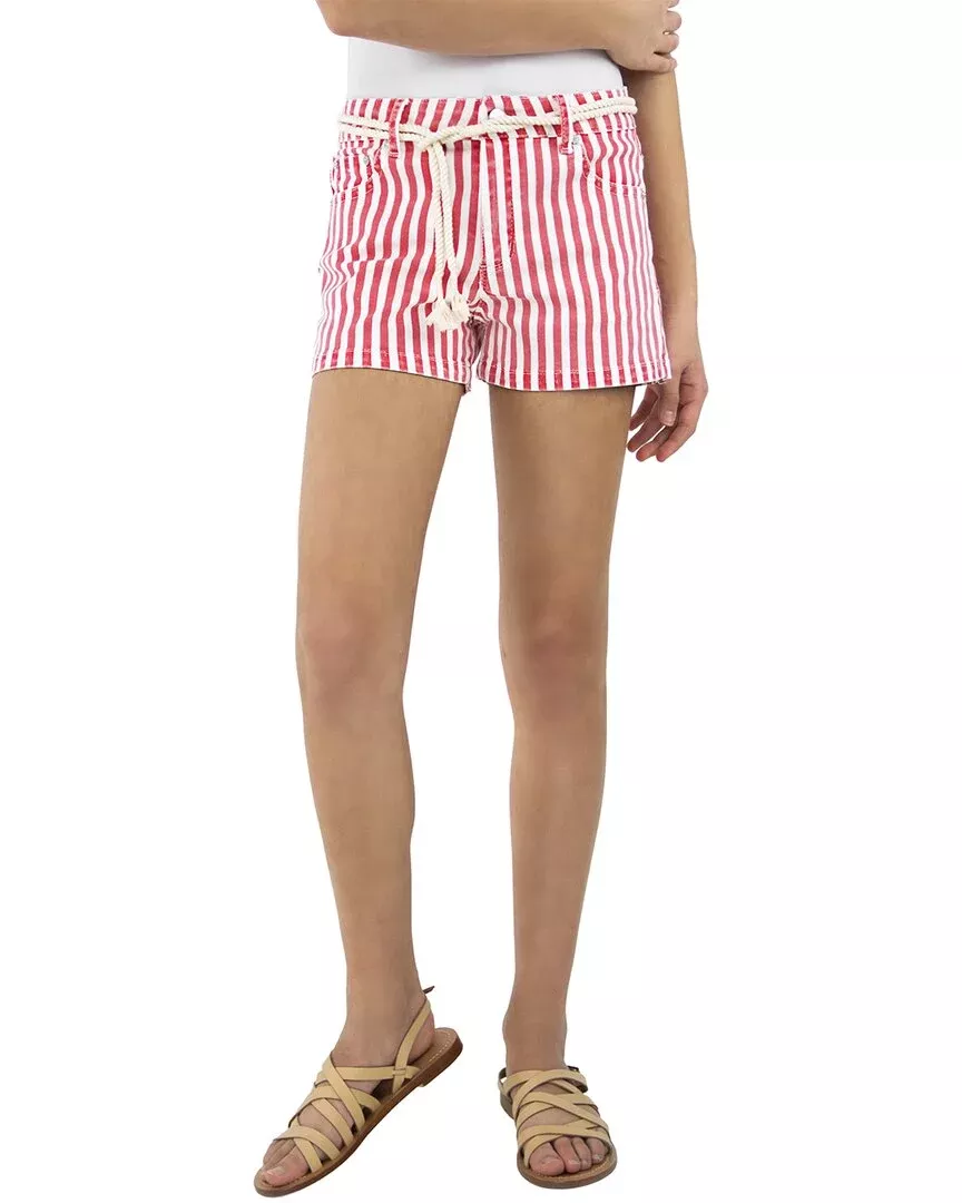 Tractr Jeans Mid Rise Stripe Short