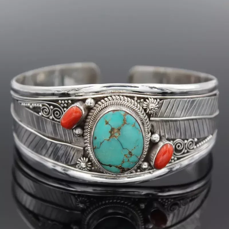 Turquoise Alloy Open Bracelets - 6 Styles
