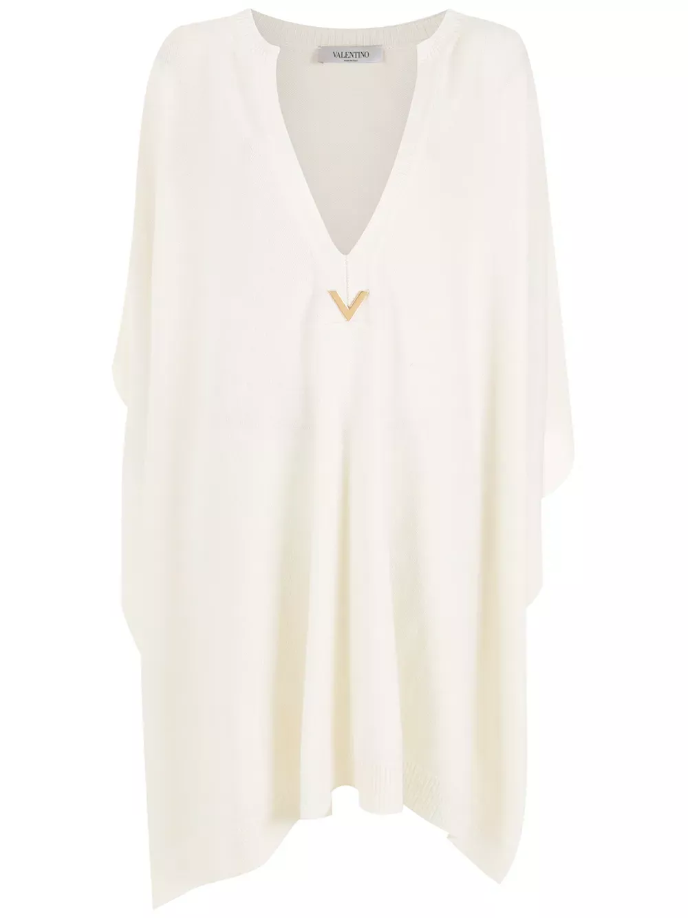Valentino Garavani Logo-Plaque Knitted Poncho
