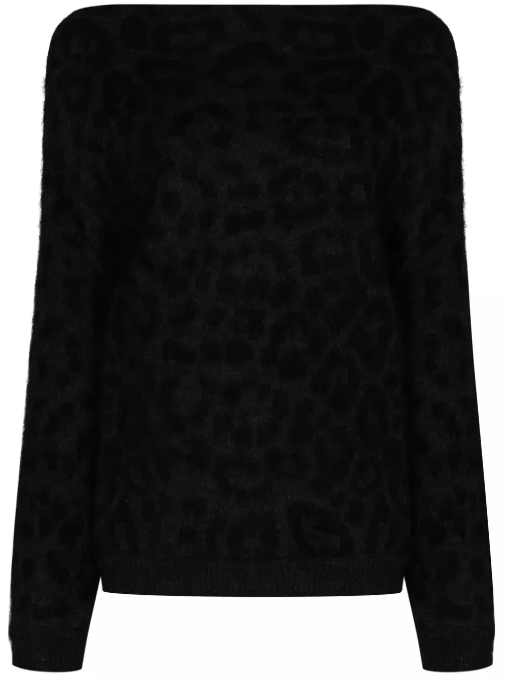 Valentino Garavani Off-Shoulder Leopard Knit Jumper