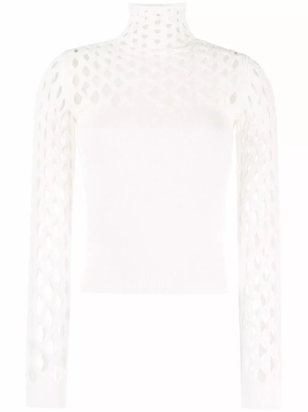 Valentino Garavani Open-Knit Roll-Neck Top