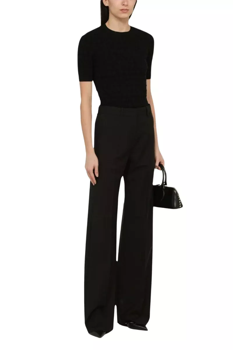 Valentino Garavani Wool Pants In Nero
