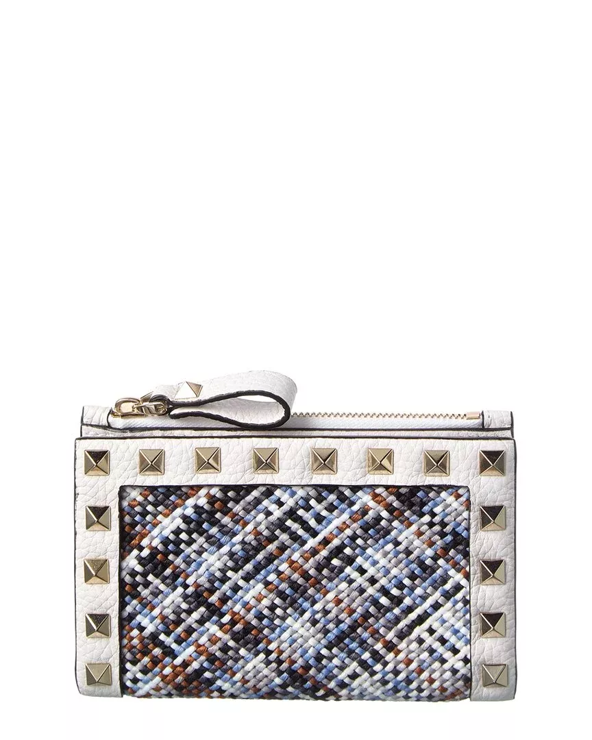 Valentino Rockstud Leather Card Case