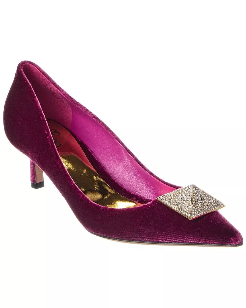 Valentino Roman Stud Velvet Pump