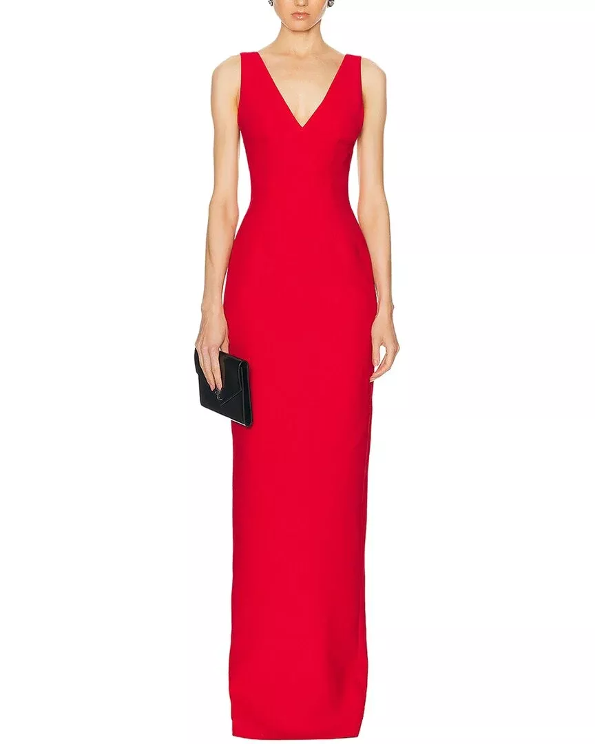 Vera Dolini Solid Maxi Dress
